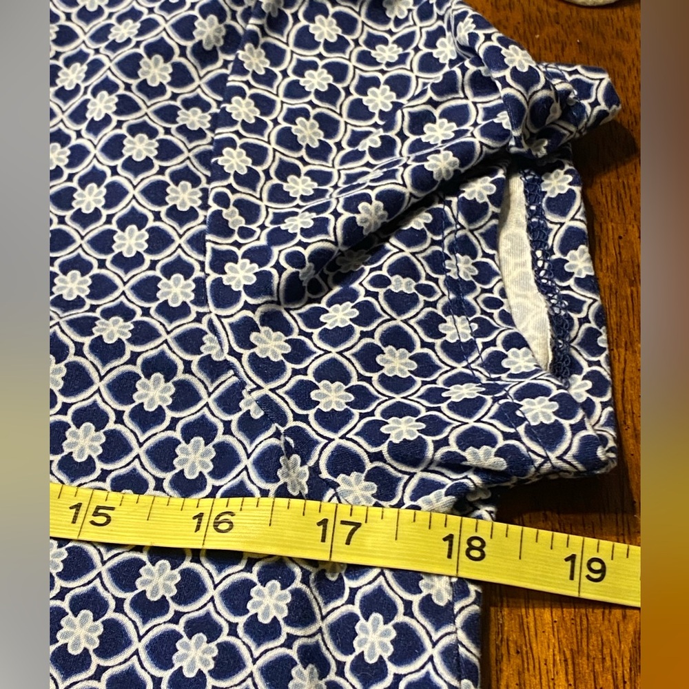 Just Be Blue & Orange geometric Patterned Short Sleeve Dress. Size medium. - Picture 7 of 10